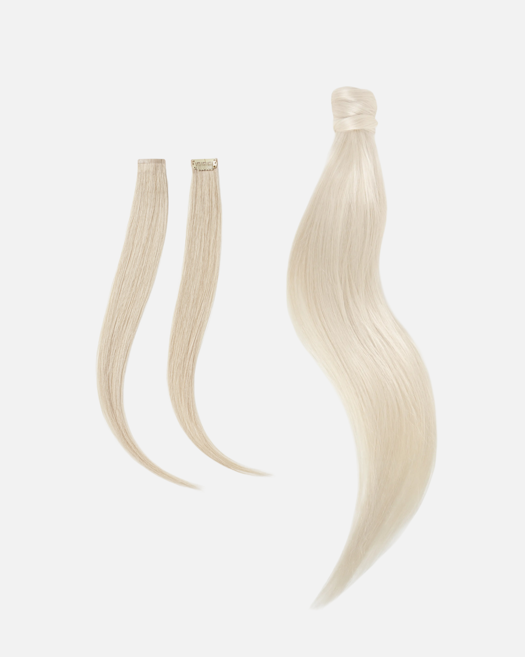 Rapunzel of Sweden - Low Wedding Ponytail 50 cm Light Naturligt Grått  |  Löshår