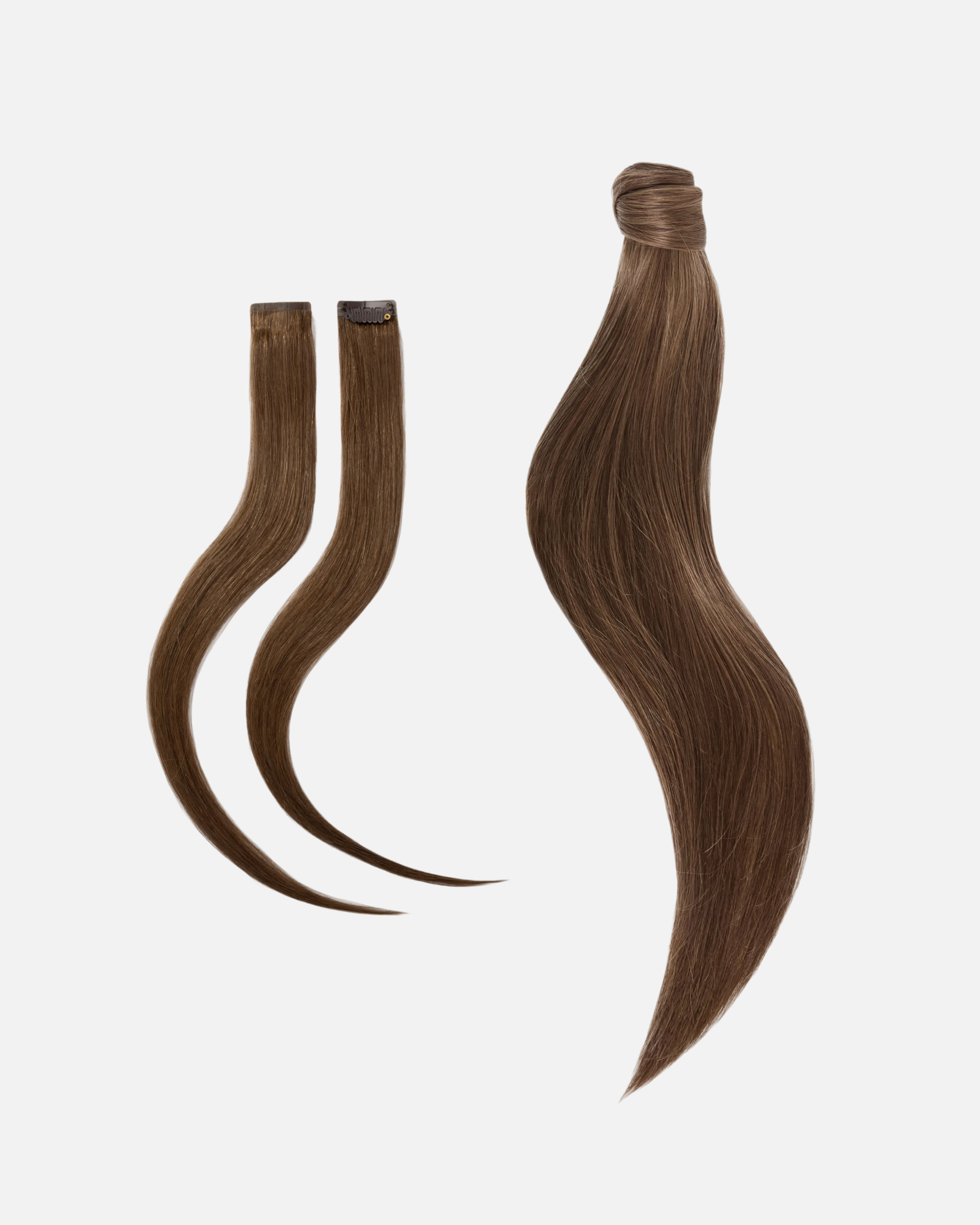 Rapunzel of Sweden - Low Wedding Ponytail 50 cm Dark Naturligt Brunt  |  Löshår