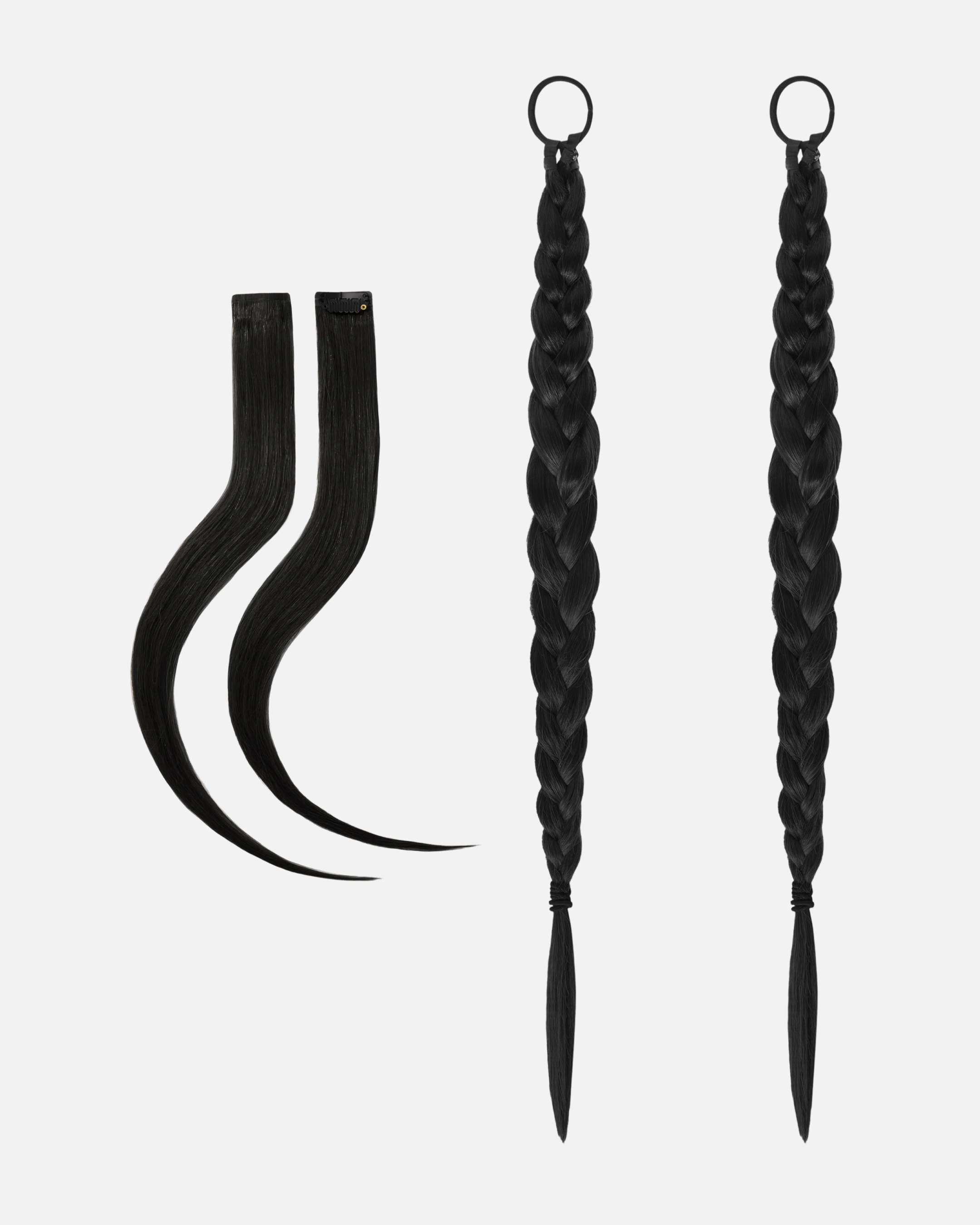 Rapunzel of Sweden - Romantic Braided Wedding Hair 55 cm Naturligt Svart  |  Löshår Fläta