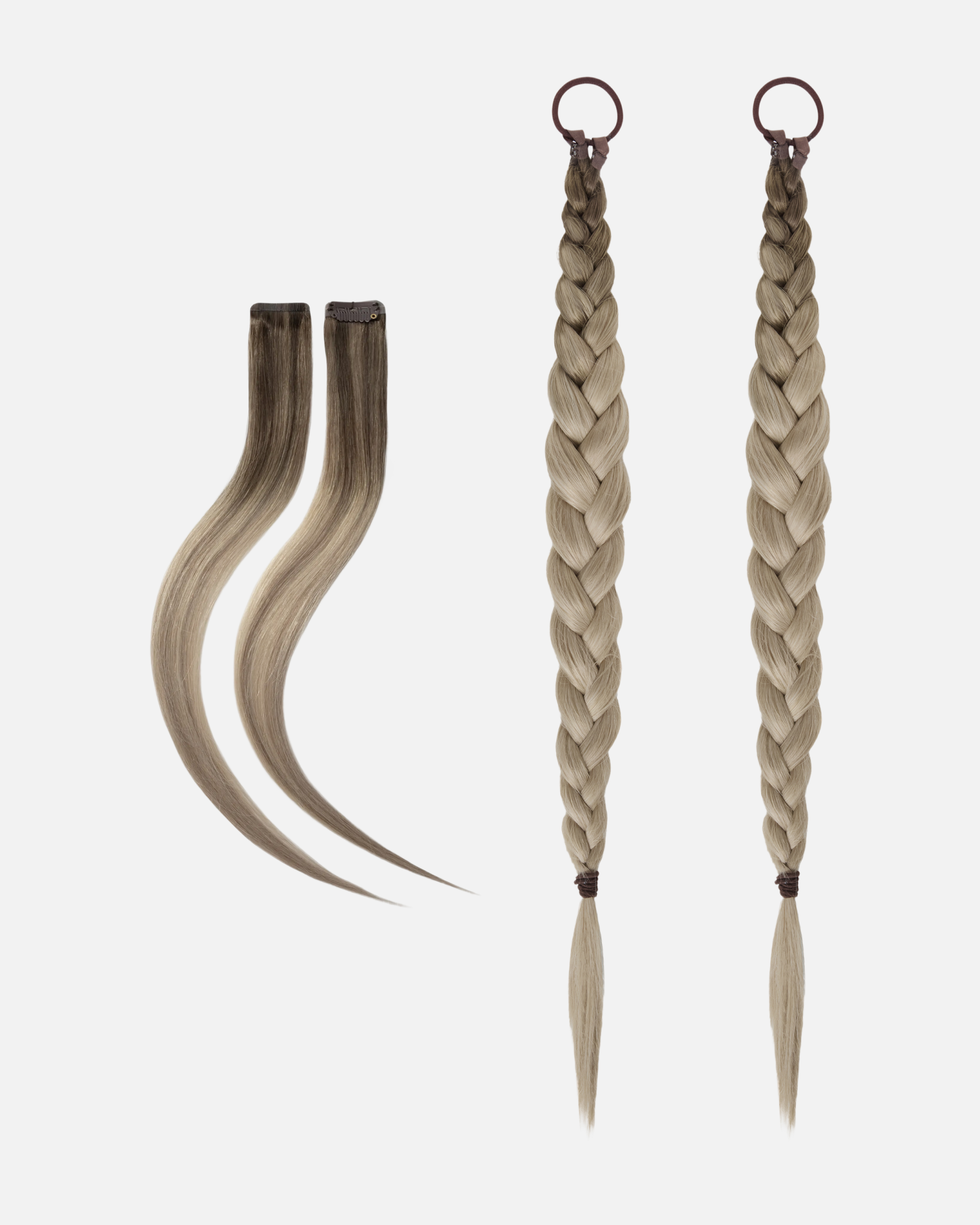 Rapunzel of Sweden - Romantic Braided Wedding Hair 55 cm Dark Ashy Naturligt Blont Balayage  |  Löshår Fläta