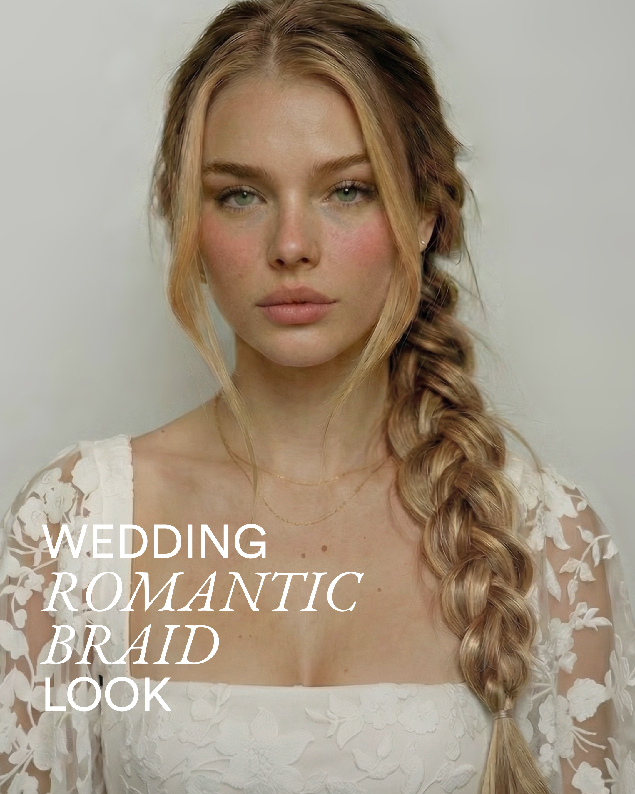 Rapunzel of Sweden - Romantic Braided Wedding Hair 55 cm Naturligt Bruntish Naturligt Blont Balayage  |  Löshår Fläta